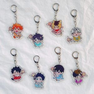 Haikyuu keychain, Clip Keychain, Airpod Case Charm, and Bagcharm, for gifting