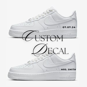 Personalized, Custom Iron On and Permanent Decal for Canvas, Leather Sneaker, Shoelaces, Outsole, Ribbon, Custom Wedding Text, DIY Decal