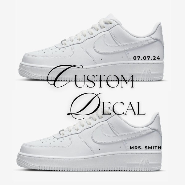 Personalized, Custom Iron On and Permanent Decal for Canvas, Leather Sneaker, Shoelaces, Outsole, Ribbon, Custom Wedding Text, DIY Decal