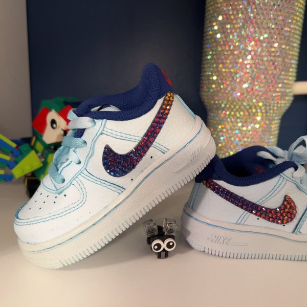 Baby Toddler Bling Sparkle Air Force 1, Baby Wedding Bearer, Baby Shower Gift, Baby Boy First Birthday Gift, AF1, Customize sneaker