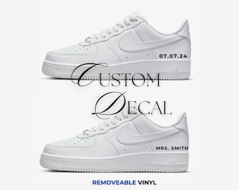 Personalized, Custom Removable Decal, Custom Decal, Wedding Shoes, Toddler Shoes, Custom Wedding Text, DIY Name Decal, Canvas, Leather Shoes