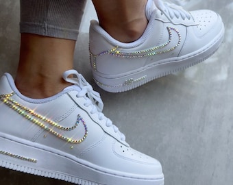 Authentische Air Force 1 Custom Blinged Out, Hochzeit Sneaker, Geburtstagsgeschenk für Sie, Geschenk für Tochter Nike Sneaker, AF1, Muttertagsgeschenk