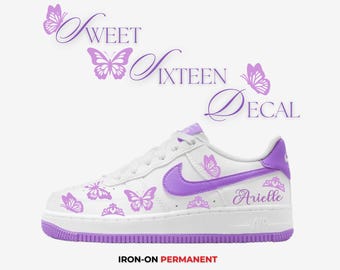 Original Sweet Sixteen Custom Shoe Decal, Sixteen Birthday Gift, Personalized Quinceañera, Decal for Sneakers, Sweet 15 Shoes, Mis 15 años
