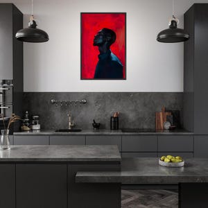 Framed - Black Man Art, Masculine Art, Male Decor, Minimalist, African American Art, Black Boy Joy, Black Portraits, Black Art Prints, Retro