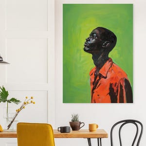 Black Man Art, Masculine Art, Male Decor, Minimalist, African American Art, Black Boy Joy, Black Artist Print, Retro, Black Portraits