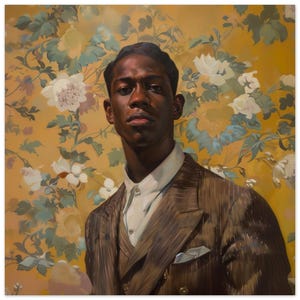 Masculine Art, Minimalist Art, African American Art, Black Boy Joy, Black Art, Vintage Black Art, Black Male Art, Black Boy Art 70x70 cm / 28x28″