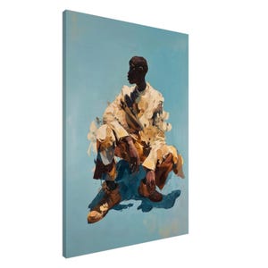 Canvas - Nursery Art, Black Kids Art, Baby Decor, Blue Art, Flower Art, Minimalist, Black Portraits, Interior Design, Male Decor, Kids Room