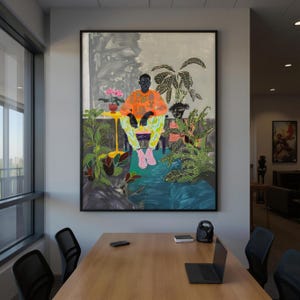 Black Man Art, Masculine Art, Male Decor, Dopamine Art, African American Art, Black Boy Joy, Interior Design, Contemporary Art, Botanical image 4