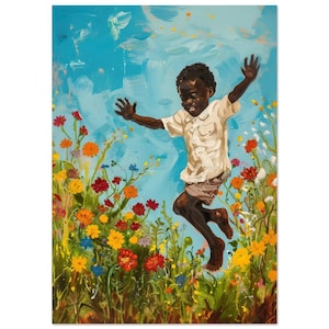 Black Kids Art, Black Boy Joy, Black man Art, Flower Art, Black Artist Print, Kids Art, Back to School, Children’s Art, Nursery Art, Freedom
