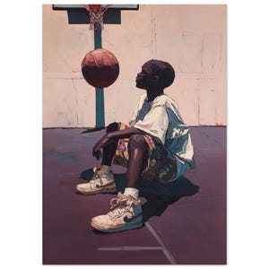 Arte per bambini neri, gioia dei ragazzi neri, design d'interni, retrò, arredamento maschile, arte per bambini, arte sportiva, arte del basket, arte dell'uomo nero, arte per bambini