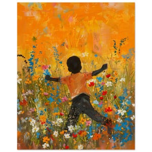 Black Kids Art, Black Boy Joy, Black man Art, Flower Art, Black Artist Print, Kids Art, Back to School, Children’s Art, Nursery Art, Freedom