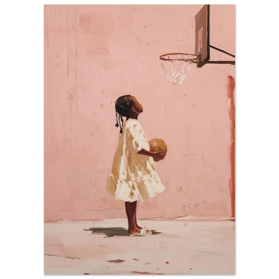 WNBA, Black Kids Art, Interior Design, Girls Decor, Sports Art, Basketball Art, Children Art, Girl Room, Soft Aesthetic, Flower Art