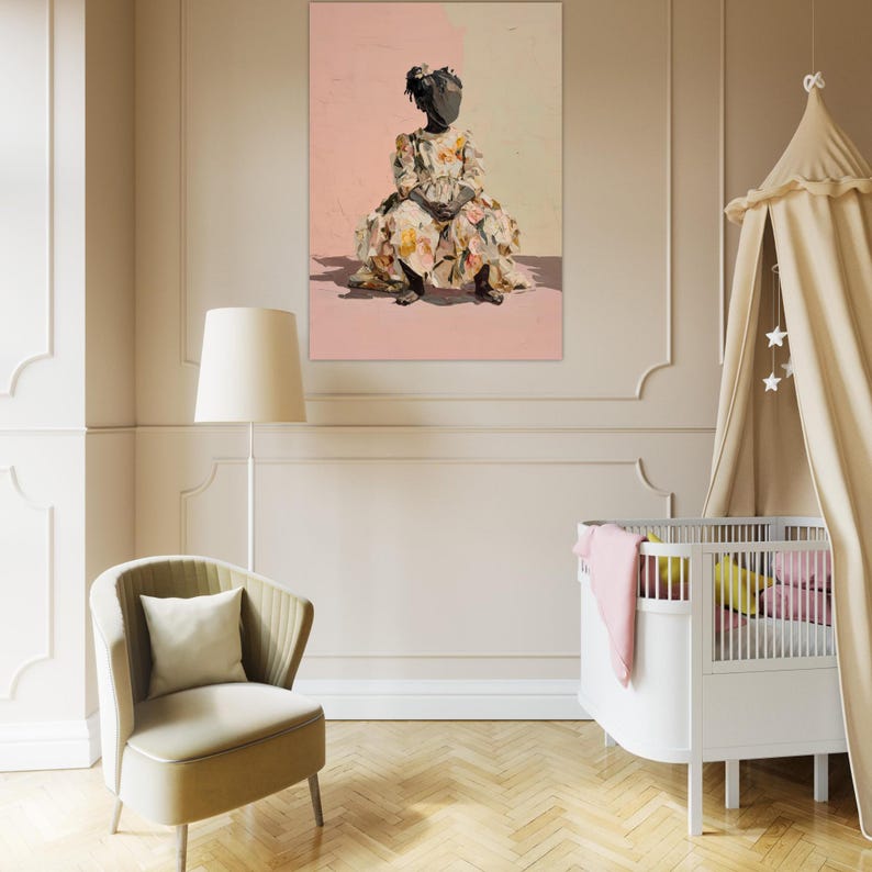Arte infantil, Arte infantil en blanco y negro, Decoración para bebés, Arte con ambiente, Arte floral, Pastel, Retratos en blanco y negro, Diseño de interiores, Decoración para niñas, Habitación infantil imagen 5