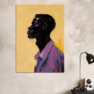 Black Man Art, Masculine Art, Male Decor, Minimalist, African American Art, Black Boy Joy, Black Artist Print, Retro, Black Portraits