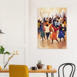 Canvas - Black Family, African American Art, Black Joy, House Party, Black Art Prints, Harlem Renaissance, Vintage Black Art