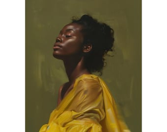 Black Woman Art, Soft Beauty, Black Vintage Art, Minimalist, Black Artist Prints, African American Art, Renaissance Art, Soft Aesthetic