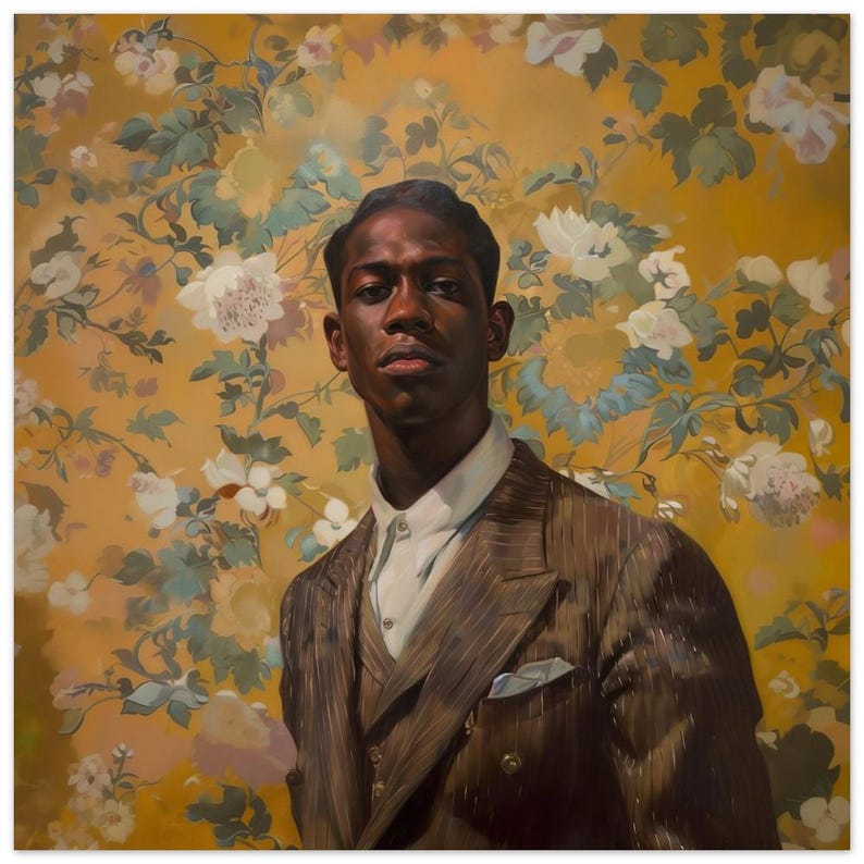 Masculine Art, Minimalist Art, African American Art, Black Boy Joy, Black Art, Vintage Black Art, Black Male Art, Black Boy Art image 5