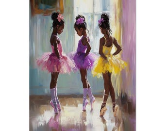 Black Ballerina, African American Art, Black Art Prints, Black Ballet, Black Kids Art, Debutante, Black French Art, Demure, Soft Beauty