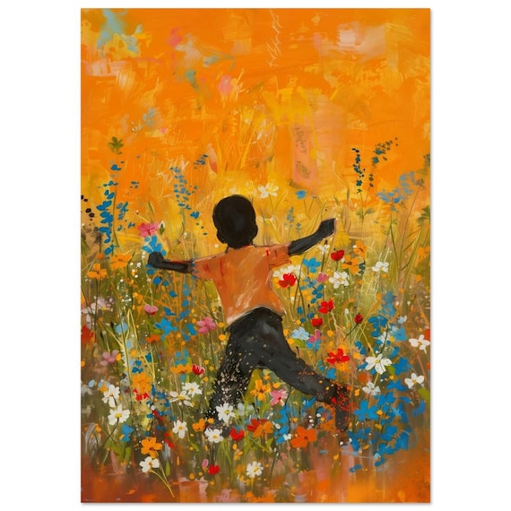 Black Kids Art, Black Boy Joy, Black Man Art, Flower Art, Black