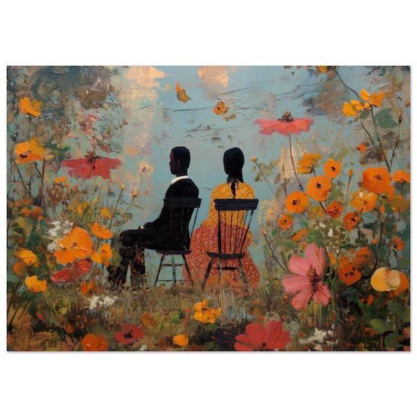 Giclee, Black Man Art, Romantic Art, Couples Art, Black Vintage Art, Interior Design, Black Artist Prints, African American Art,