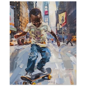 Black Boy Joy, Skater Art, Black Skater, Skateboard Art, Kids Art, Children's Art, African American Art, Black Kids Art, Black Artist Print