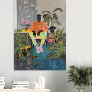 Black Man Art, Masculine Art, Male Decor, Dopamine Art, African American Art, Black Boy Joy, Interior Design, Contemporary Art, Botanical image 3