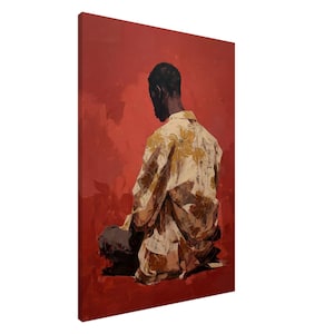 Canvas - Kids Decor, Minimalist Art, Black Kids Art, Boy Room, Black Portrait, Interior Design, Male Decor, Contemporary