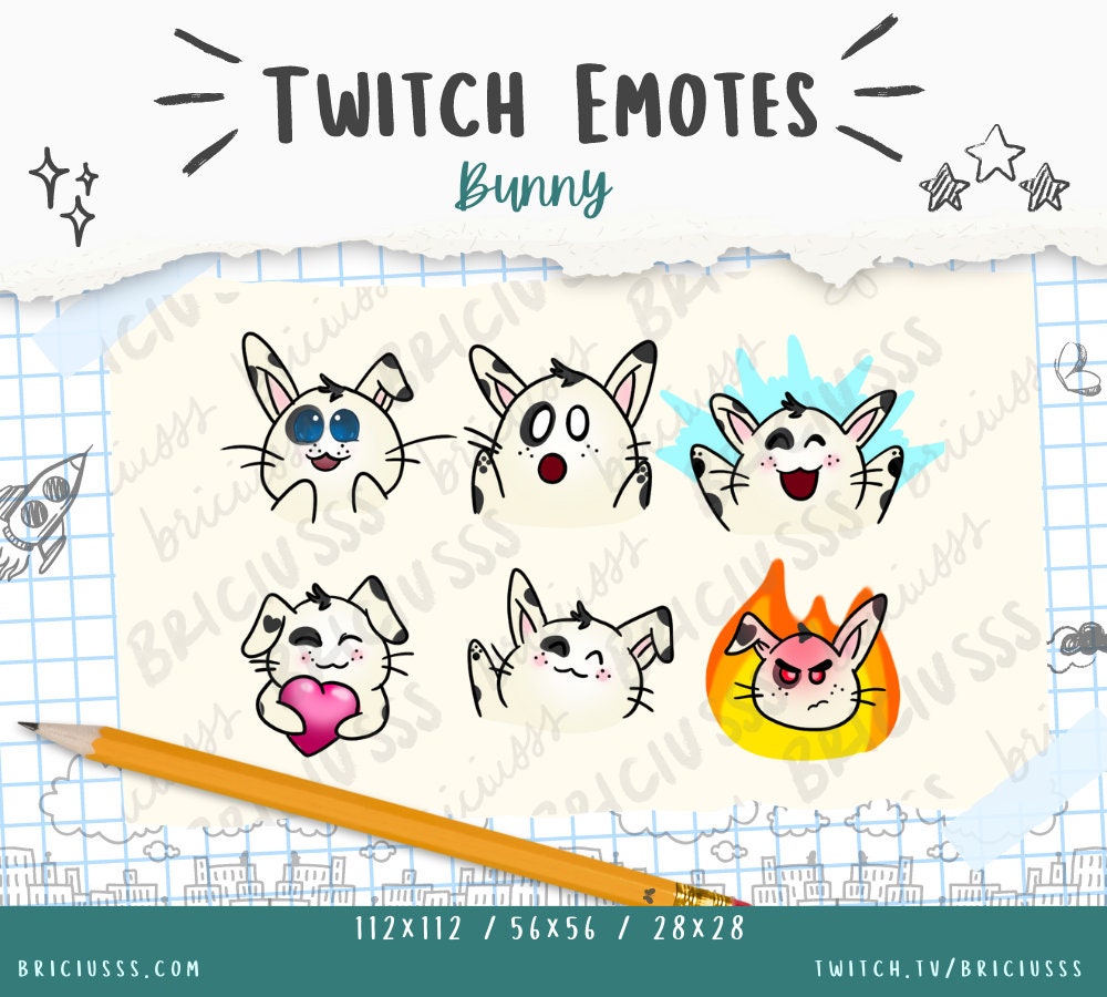 Wicked Rabbit Emotes Bunny Rabbit Emotes for Twitch Streamers - Etsy