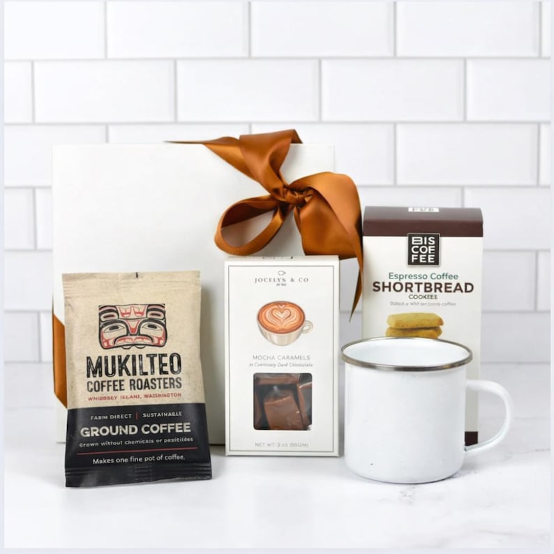 Gourmet Coffee Gift Basket With Mug & Caramels | Corporate Client Thank ...