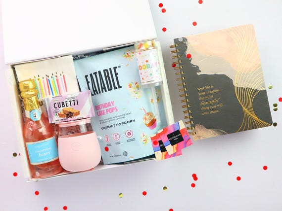 Happy Birthday Gift Box For Her: Tumbler, Treats & Party Favors