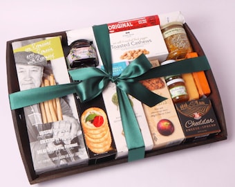 Luxury Charcuterie Gift Tray: Gourmet Savory Snacks, Wooden Tray