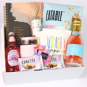Luxury birthday gift box packed with treats and celebration items – ideal for clients, friends, or employees