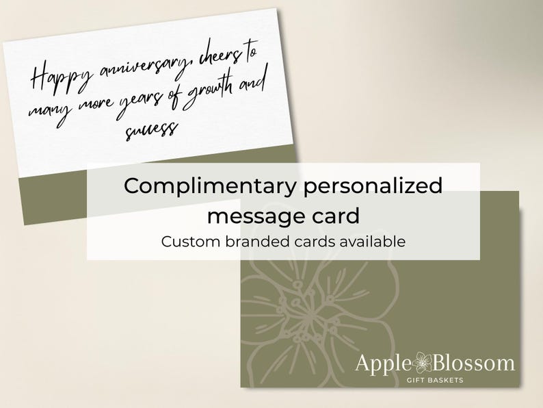 Complimentary custom card message included with every birthday gift box for her