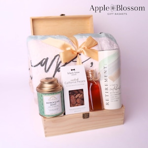 Retirement Gift Box for Women: Cozy Blanket, Tumbler & Gourmet Treats