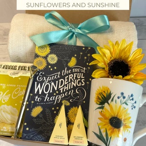 Sunflower Gift Box, Self Care Gift Box, Mother's Day Gift Box From Daughter, Gift Box For Her, Get Well Soon Basket Women, Get Well Soon Box