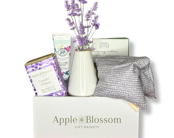 Relaxing Lavender Gift Basket Box Gourmet gift client, family, friends, birthday, sympathy, housewarming, thank you, corporate gift, closing