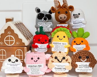 Crochet Emotional Support Desktop Buddy: Handmade Positive Christmas Gift