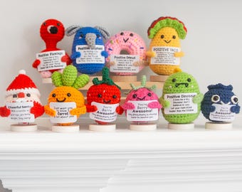 Crochet Emotional Support Berry, Handmade Desk Decor Gift