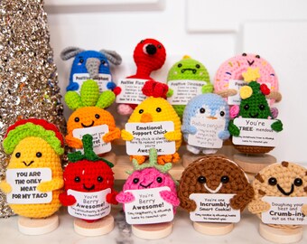 Crochet Emotional Support Desktop Buddy: Handmade Positive Gift