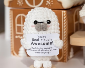 Crochet Emotional Support Seal Plushie