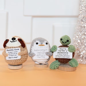Crochet Emotional Support Fruits, Animals, Vegetables, Positive Crochet Desk Buddies, Positive  Gift, Gift for Her, Christmas, New Year Gift