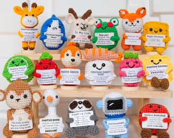 Emotional Support Crochet Desktop Buddy: Handmade Mother's Day Gift, Positive Gift for her
