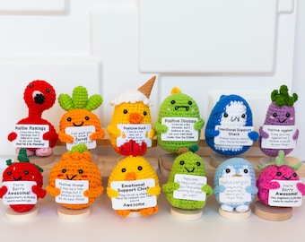 Crochet Emotional Support Plush: Chicken, Turtle, Fruit Animal