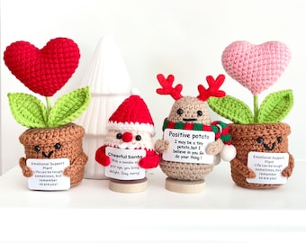 Crochet Emotional Support Desk Buddies, Positive Gift