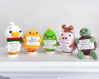Handmade Emotional Support Crochet Plushie: Funny Gag Gift, Desk Buddy