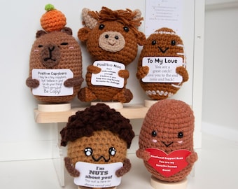 Crochet Emotional Support Animal, Desk Buddy, Positive Gift