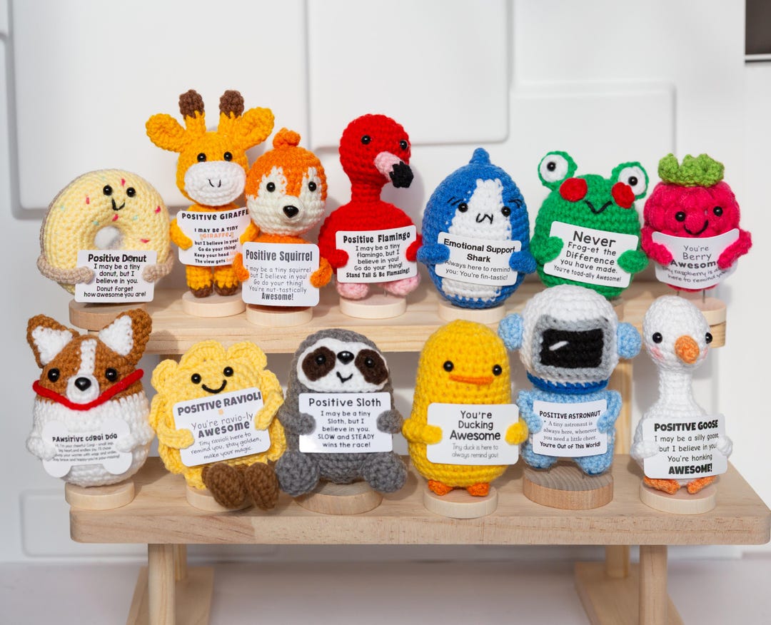 Crochet Emotional Support Animals Handmade Positive Christmas Gift Etsy