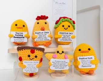 Crochet Emotional Support Plushie, Desk Buddy, Positive Gift
