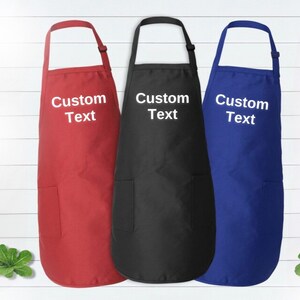 Logo Apron, Custom Text Gift, Personalized Apron With Pockets, Custom Print Apron, Custom Text Apron, Custom Apron Women, Custom Apron Men