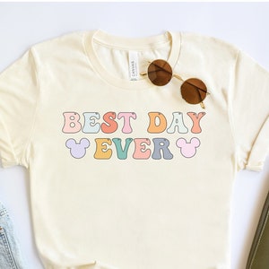 Camiseta "El mejor día de Disney", orejas de Mickey Mouse, vacaciones familiares